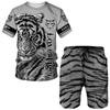 Men's T-Shirt/Shorts/Suit Cool Animal 3D Printed Tiger Short Sleeve Couple Outfit Sportswear Tracksuit Two Piece Set
