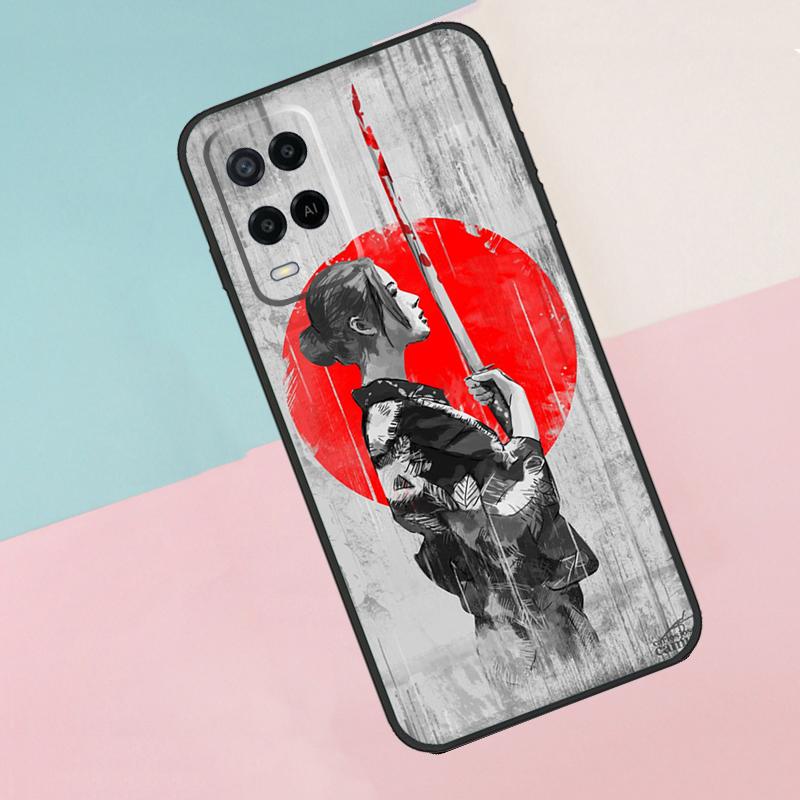 Anime Girl Samurai For Oppo A16 A76 A96 A15 A80 A60 A40 A94 A54 A98 A78 A18 A38 A58 A17 A77 A74 A57S Phone Case