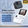 Мини-спортивная камера 4K Ultra HD Откидной экран Стабилизация изображения Широкоугольный объектив 143° Камера для VLOG и велоспорта