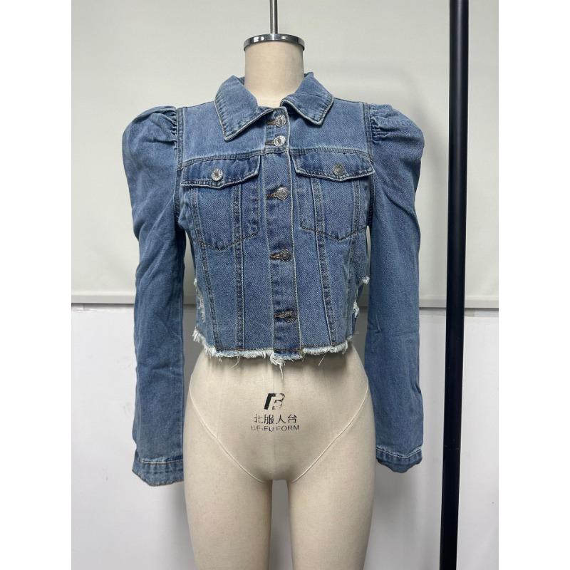 Весенне-осенняя женская модная повседневная джинсовая куртка с лацканами в стиле Court Style