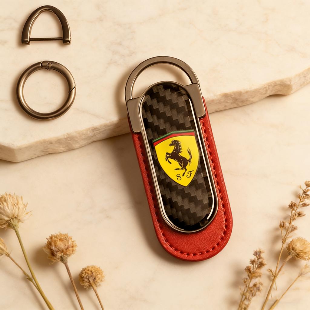 1 шт. Брелок из углеродного волокна Креативный брелок для ключей автомобиля Для Ferrari Лошадь SJ SP1 812 F40 F12TDF SF90 458 488 599 612 FF F12 Аксессуары
