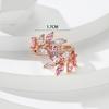 Luxury Tree Leaf Wedding Rings for Women Engagement Jewelry Marquise Stone Open Adjustable Finger Ring