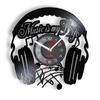 Музыка - моя жизнь Музыкальная вдохновляющая цитата Декор для дома Настенные часы с наушниками Музыкальный Rock n Roll Винтажные настенные часы с виниловой пластинкой