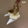 Fashion Pearl Chain Flip-Top Sandals For Women 2025 Summer, New French Elegant Pointed-Toe, Shallow-Mouthed Back-Strap Stilettos