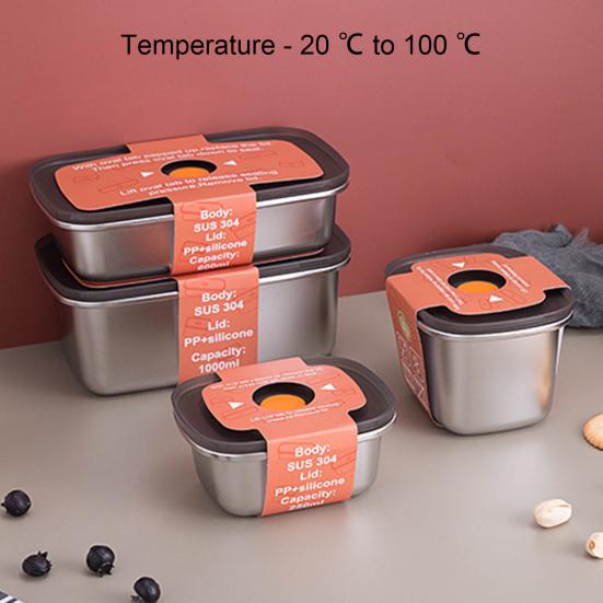 Microwaveable Lunch Box Leakproof 304 Stainless Steel Easy To Clean Food Storage Container