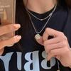 Корейская версия бирки с буквой двойной длинный ожерелье нишевый дизайн персонализированная цепочка на шею цепочка на ключицу