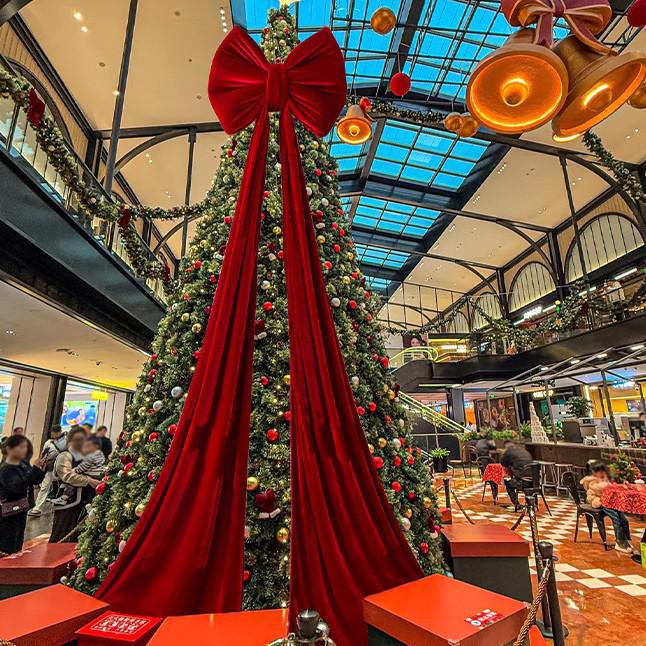 Бархатные винно-красные банты Рождественские елочные украшения - Праздничные декоративные подвески