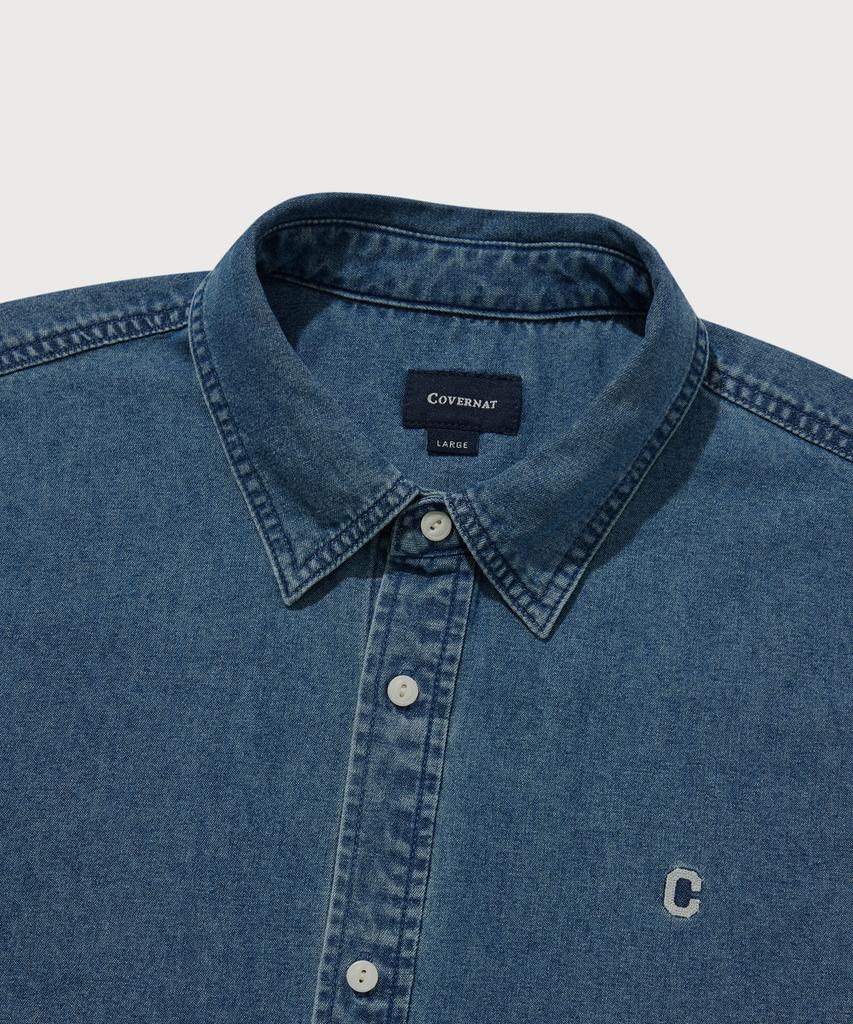 COVERNAT C Logo Denim Shirt Blue