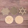 Круглая подставка под чакру с узором «Цветок жизни» Декор Исцеление Натуральное дерево Искусство Ремесла Круги Резные предметы ручной работы Коллекционные предметы Главная Дек