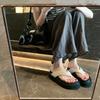 Casual Versatile Round Toe Thick Bottom Simple Flip-flops Women's Summer Outer Wear Cold Slippers