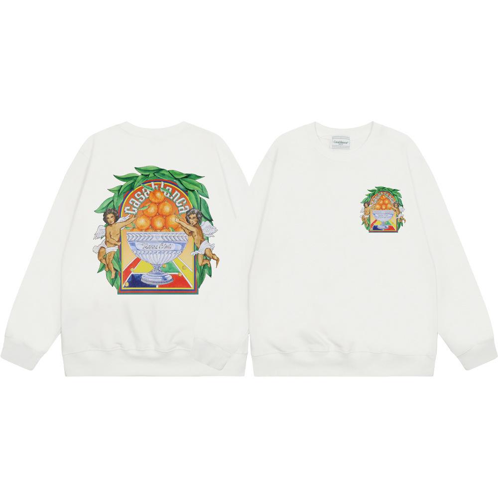 Трендовый международный бренд Casablanca Casablanca letter painted print мужской и женский свитшот с круглым вырезом 380г