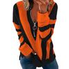 YYFS Women's Fashion Casual Colour Block Print Fall Winter Long Sleeve V-Neck Pullovers & Long Sleeves