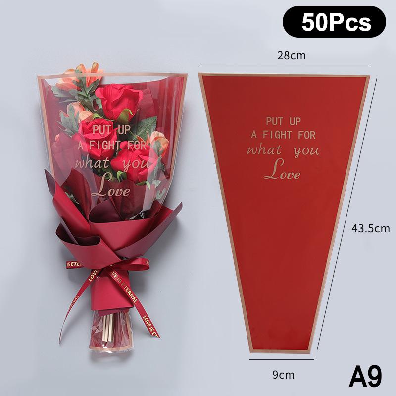 20/30/50 шт. Цветные обертки для цветов Прозрачный пакет для букета Обертка для цветов Водонепроницаемая DIY Подарок Цветочный декор
