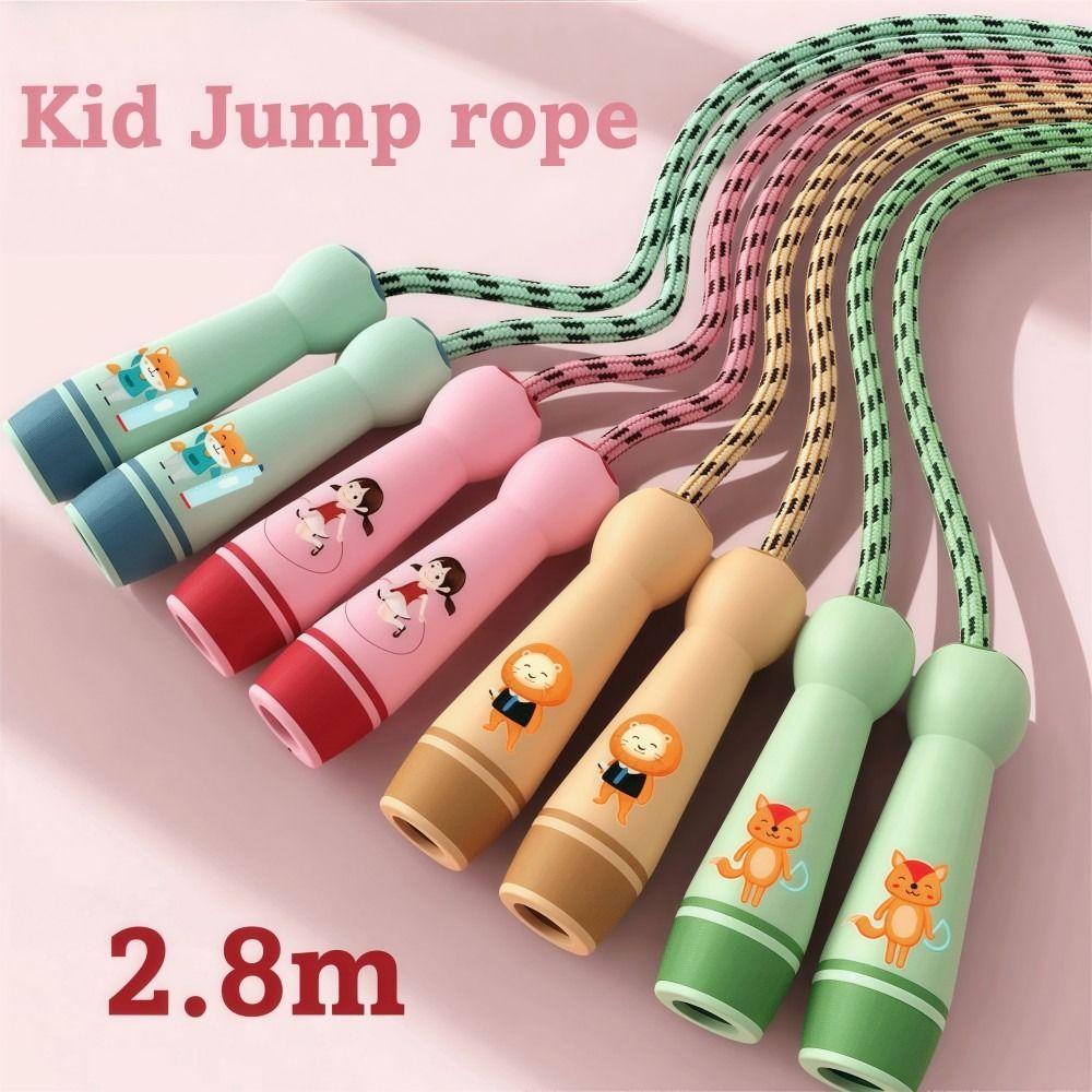 Wooden Handle Children's Skipping Rope Adjustable Students Jump Rope  For Fitness Outdoor Activity