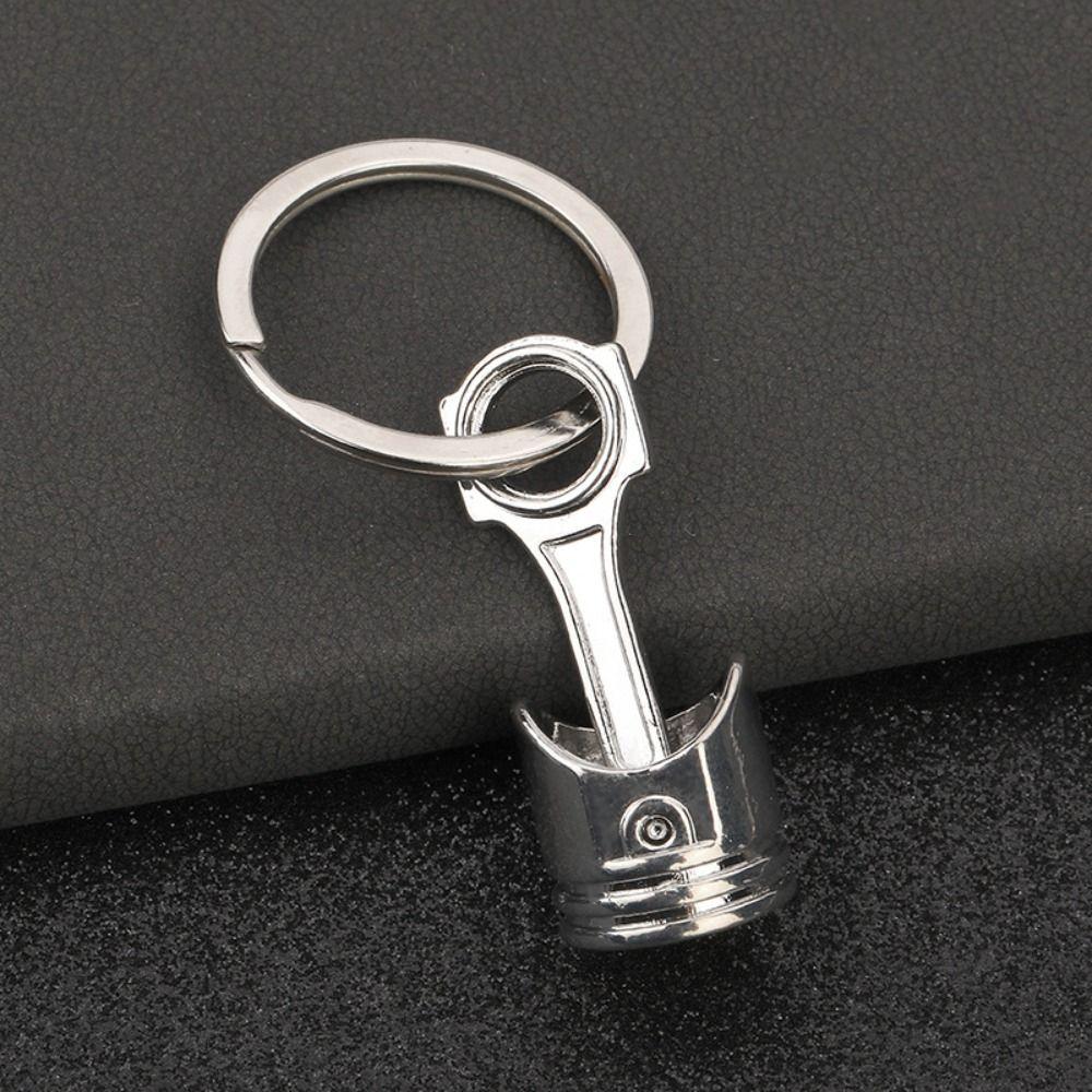 Car Accessories Piston Model Keyring Zinc Zinc Alloy Car Engine Piston Keychain Personality   Key Buckle