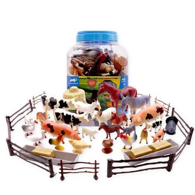 Animal Planet Farm Animal Figure Square Bucket Set 40p, популярные игрушки в Корее
