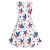 Summer Casual Loose Print Sweet Girl Sleeveless Princess Independence Day Dress