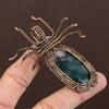 Natural Moss Agate Gemstone Handmade Copper Wire Wrap Spider Pendant 2.56" e4W33
