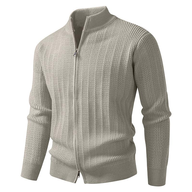 2026 New Autumn and Winter Fashionable Stand-up Collar Cardigan Sweater Casual Trendy Zipper Jacket for Men