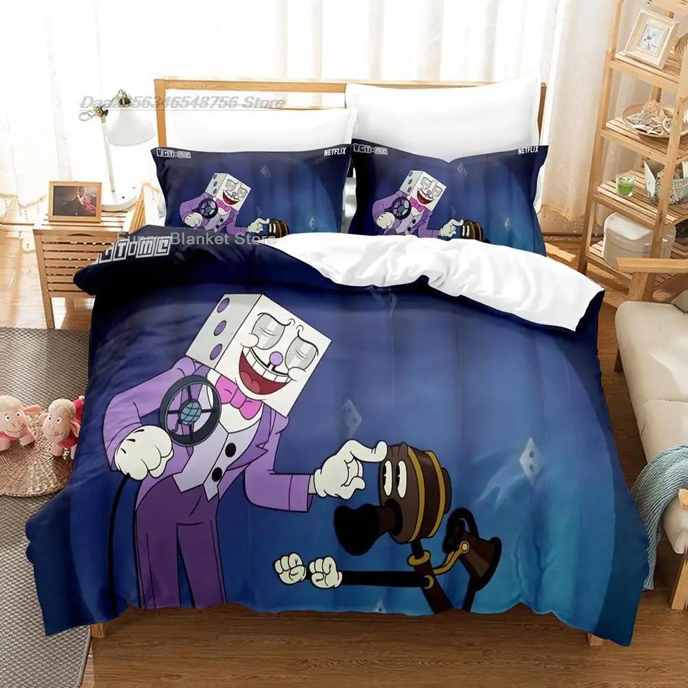 The Cuphead Show Bedding Set Single Twin Full Queen King Size Bed Set Aldult Kid Bedroom Duvetcover Sets 3D Print Anime Game