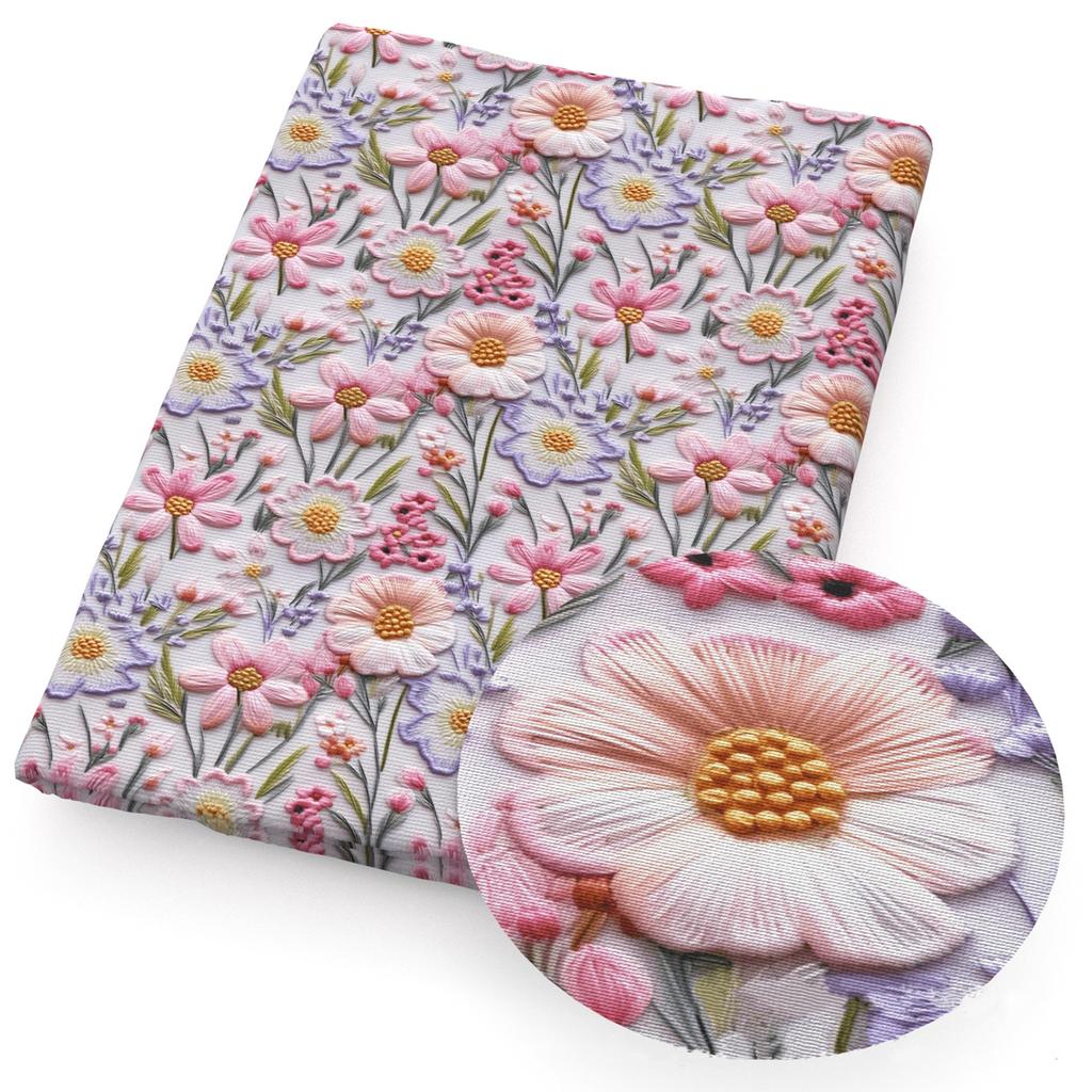 Сделай сам Синтетическая кожа Ткань Цветы Цветочный принт Имитация вышивки Искусственная кожа Обувь Имитация вышивки