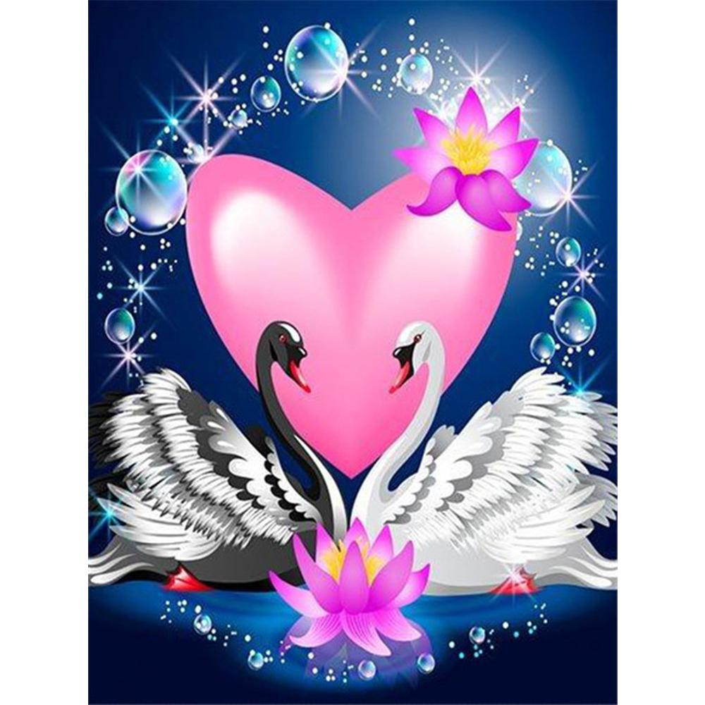 Полная площадь Алмазная картина Лебедь Алмазная вышивка Сердце Мозаика Вышивка крестом Животное ручной работы Подарок Decortion