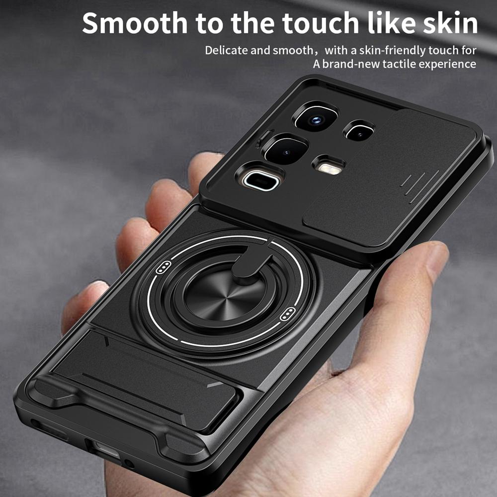 KEYSION Магнитный чехол для телефона Infinix Note 50 4G 50 Pro+ 50S 50X 5G Защита камеры со сдвижной крышкой Вертикальная подставка Ударопрочный чехол