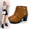 Women High Heel Ankle Boots Autumn Winter Booties Woman Fashion New Lady Shoes Brown Black Short Boot Female Botas De Mujer