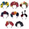 Day of the Dead Mexican Flower Crown Halloween Mexican Hair Accessories  for Women