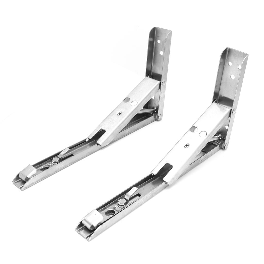 2 шт. складной кронштейн для полки из нержавеющей стали, настенное крепление, подпружиненная опорная стойка