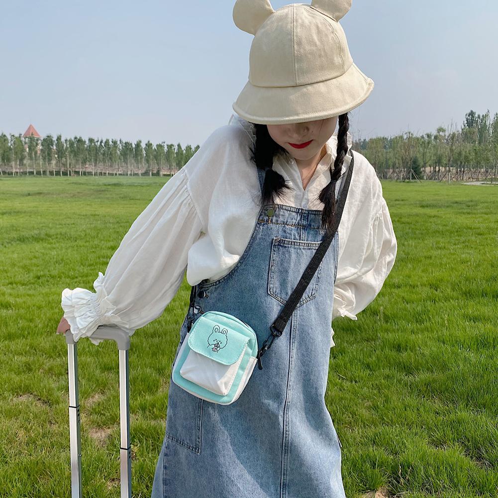 Модная мультяшная сумка через плечо с принтом, милая холщовая сумка для женщин и девочек, пэчворк, цветная, кошелек для телефона, сумки кроссбоди, мини-сумка с клапаном