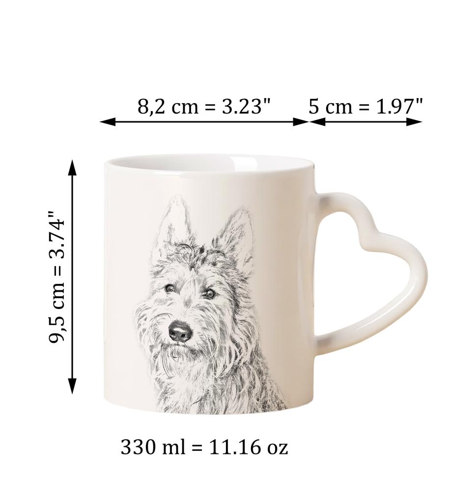 Picardy Sheepdog, Berger Picard, Picardy Shepherd - cup with a dog, adorable cup with a heart-shaped handle, universal gift from the Art-Dog brand