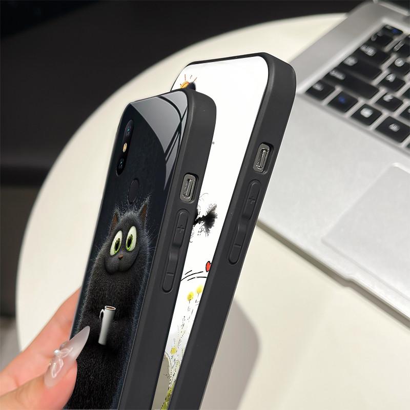 Чехол для телефона Xiaomi Mi A2 / Mi A2 Lite Модный фэнтезийный дизайн Закаленное стекло Бампер для MiA2 Lite Полная защита Задние крышки