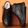 Нескользящие хлопковые туфли мужские зимние бархатные утепленные теплые высокие кожаные мужские туфли шерстяной мех интегрированные зимние ботинки кожаные туфли