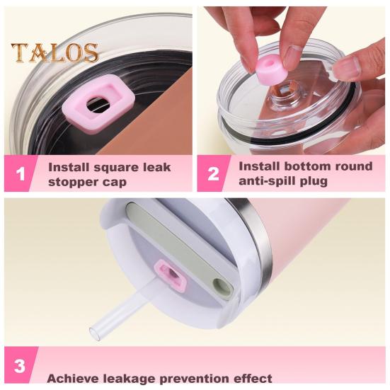 Набор из 6 аксессуаров для стакана, наклейки с буквами, бабочка, соломенная крышка, чехол для чашки, многоразовые, легко моющиеся декоративные аксессуары для стакана Stanley