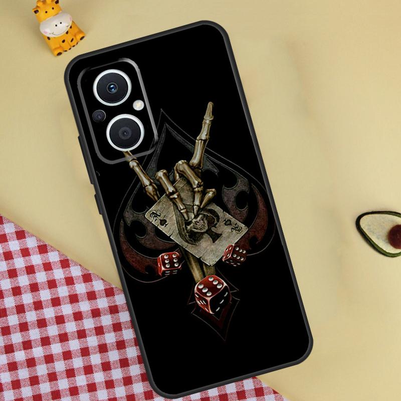 Чехол для телефона в стиле Покер с костями Казино для OPPO Reno 12 12F 13 13F 11 8T 7 8 10 Pro OPPO Find X8 X6 Pro X3 X5 Lite