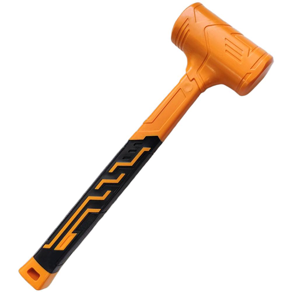 Orange Rubber Mallet With Anti Shock Vibration Handle For Tile Marble Flooring Installation Tool 35.5cm
