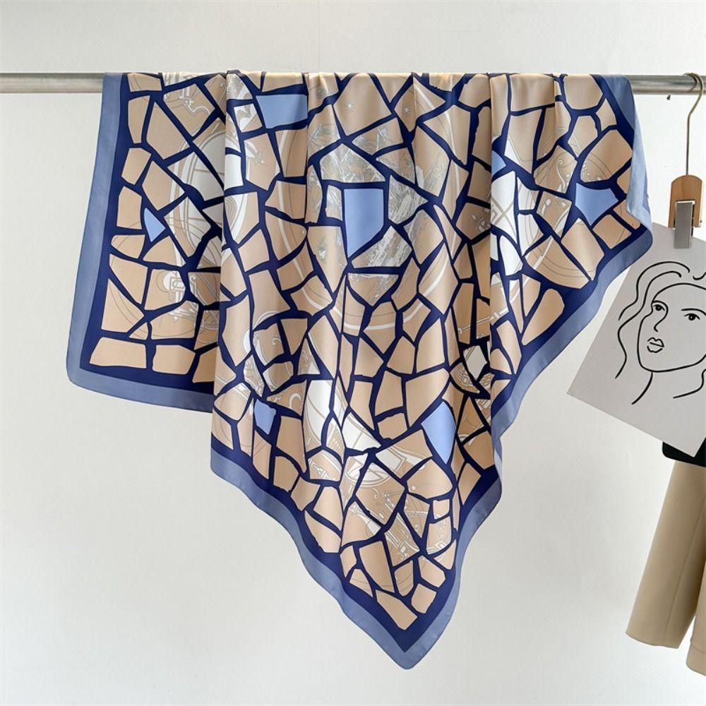 90x90cm Luxury Silk Scarf Print Bandana Women Headkerchief