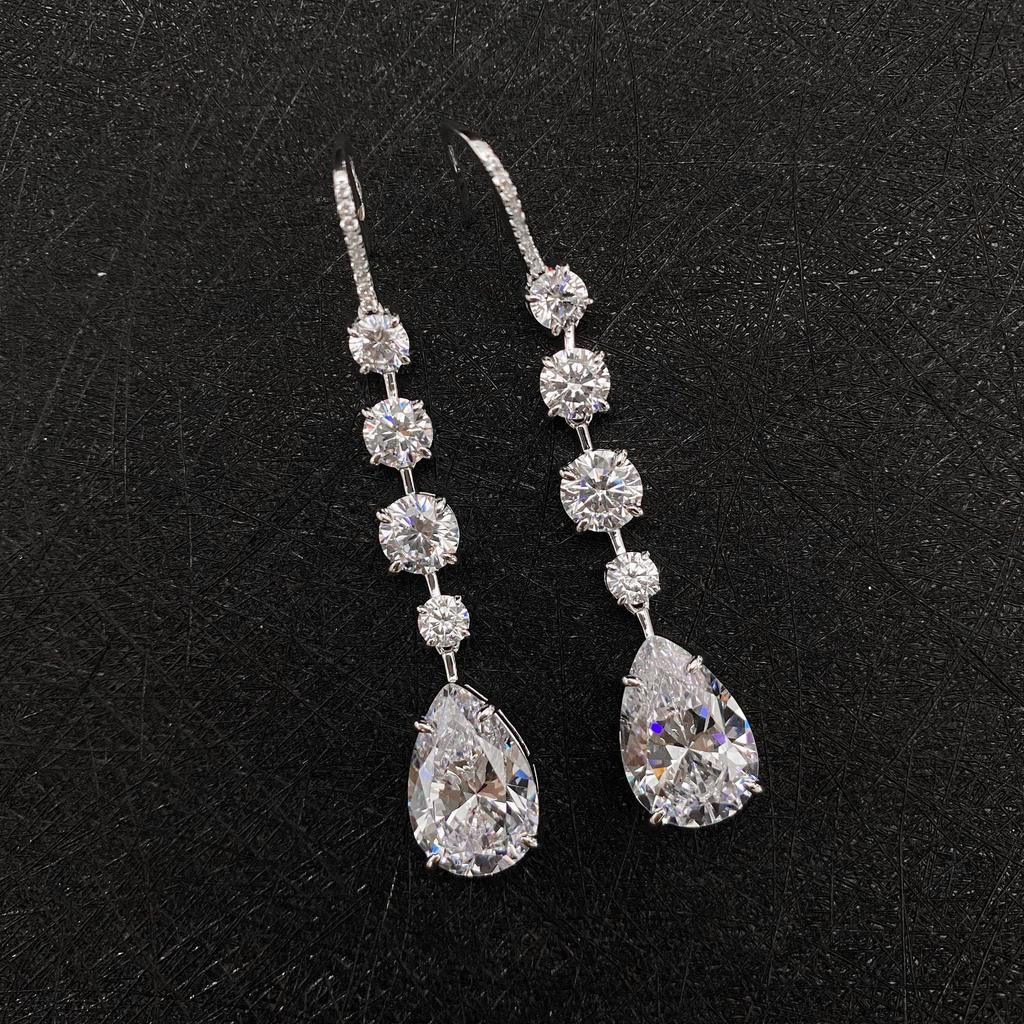 Gica Gema Серьги-капли с высокоуглеродистыми бриллиантами, стерлинговое серебро 925 пробы, 11*16 мм, геометрический драгоценный камень, уникальный дизайн, романтические ювелирные украшения, свадебные подарки