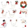 Reindeer Brooches Snowman Santa Claus Christmas Brooch Enamel Badges Xmas Pins Christmas Jewelry
