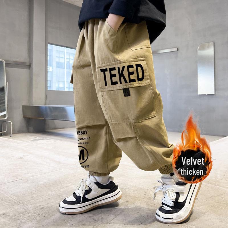 Утепленный комбинезон для мальчиков с бархатной подкладкой: Теплые повседневные брюки на осень/зиму 2024 г.