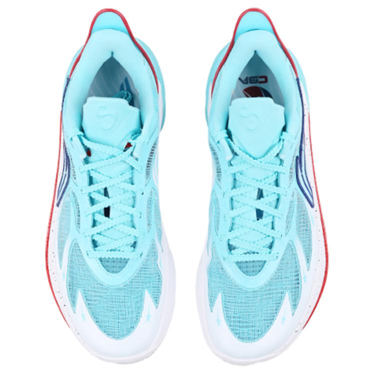 Li Ning Sonic 12 Shock Absorbing Durable Low Top Basketball Shoes Men Sneakers Blue White ABAU019-15