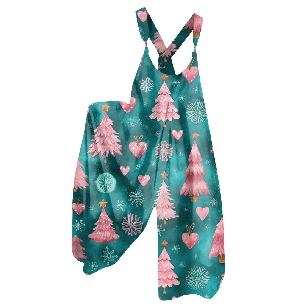 Женский летний комбинезон с цветочным принтом в винтажном стиле (Нерегулируемые ремни)