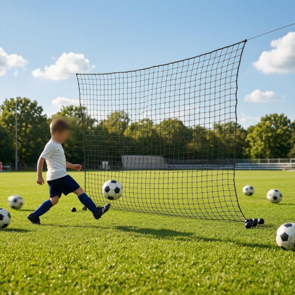 Soccer Rebound Net Black Soccer Training Net Athletic Gear Reinforced Edges Mesh