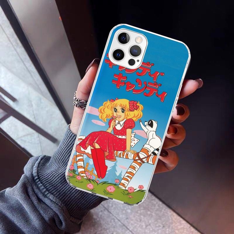 Candy 90s Anime Phone Case For iPhone 17 Air 11 13 Mini 14 15 Plus 16 12 Pro Max 16E SE 7 8 Pattern Soft TPU Back Cover 17 Air