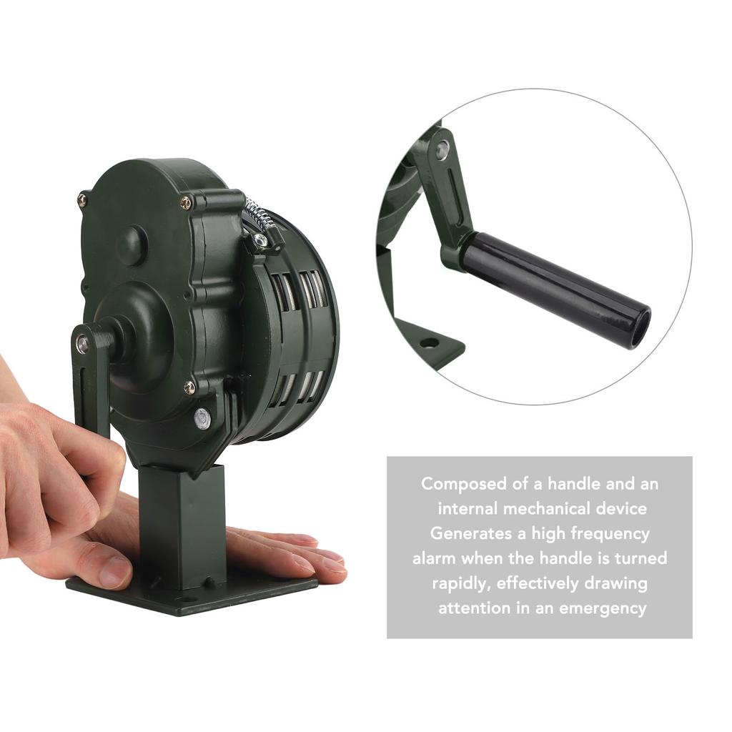 Hand Crank Siren Aluminium Alloy 110dB Loud Alarm Air Raid Tornado Siren Horns Alarm for Emergency
