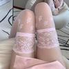 Kave Женские Сексуальные Кружевные Цветочные Сетчатые Чулки Jk Лолита Гольфы Выше Колена Нескользящие Силиконовые Кружевные Топы Чулки