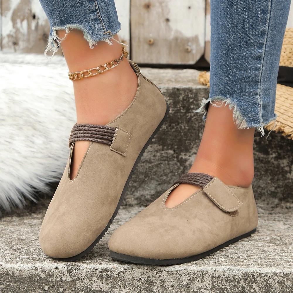 Casual Flat Shoes Women Round Toe Shallow Women's Loafers Retro Comfort Soft Sole Single Shoes Versatile Female Designer Shoes