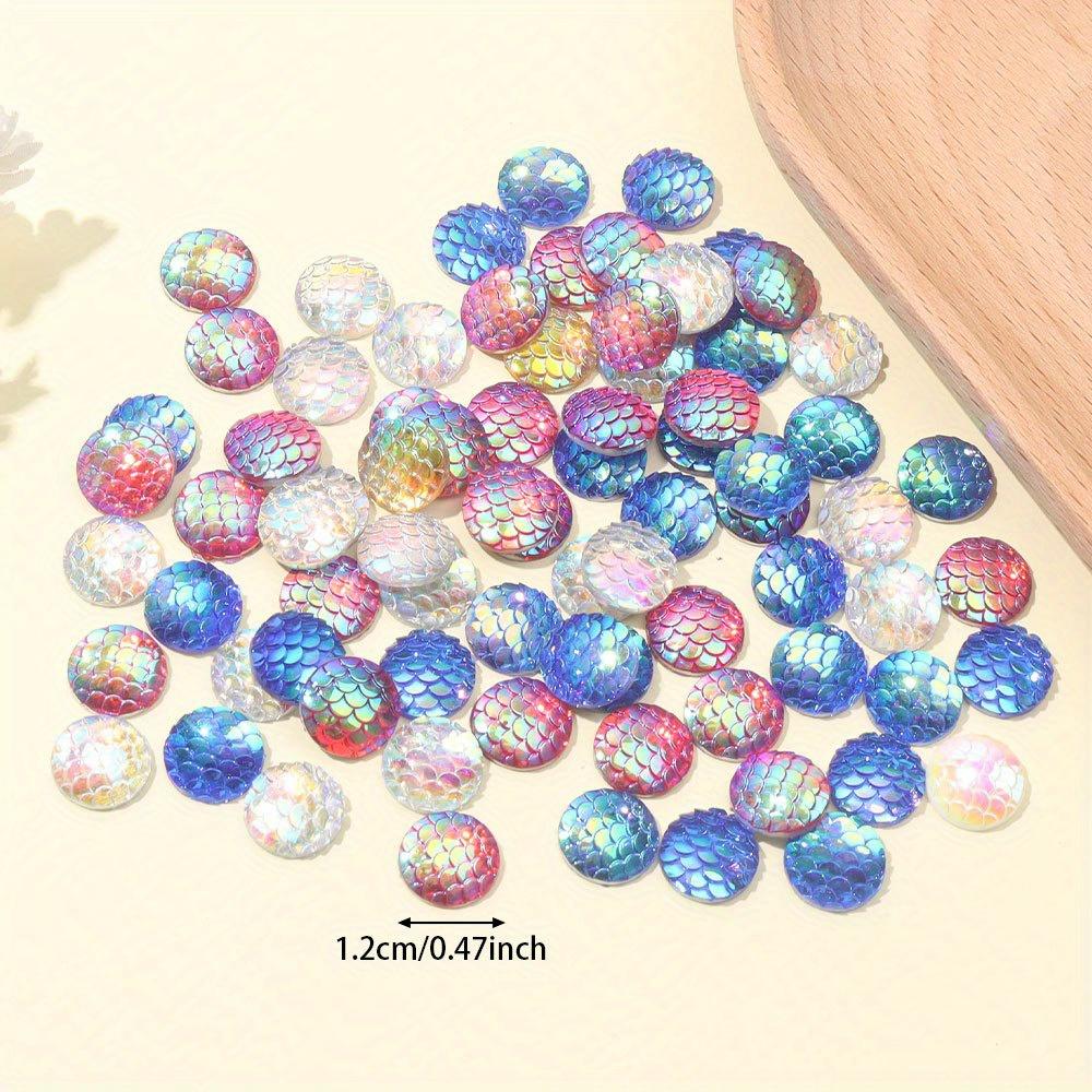 22/44/66 шт., полимерный материал, рыбья чешуя, плоский задний уголок, защитный элемент, красочное плоское заднее украшение, инкрустированный ободок, подвеска для лотка