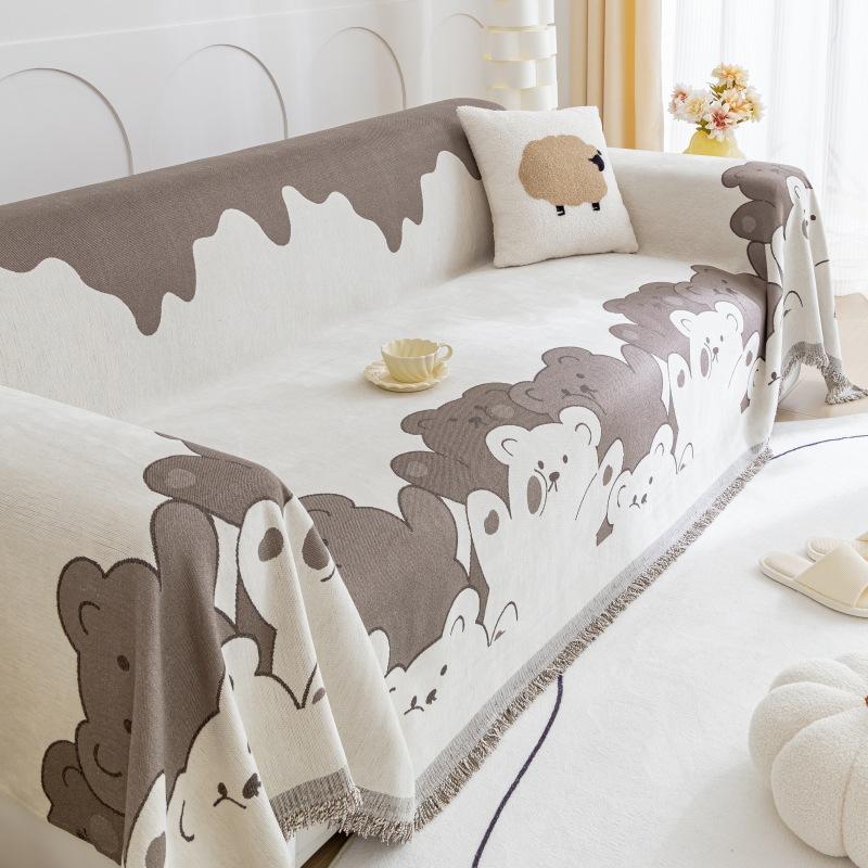 Полотенце для дивана из шенилла, ткань с полным покрытием, противоскользящая, простой, высококачественный, всесезонный универсальный чехол для дивана